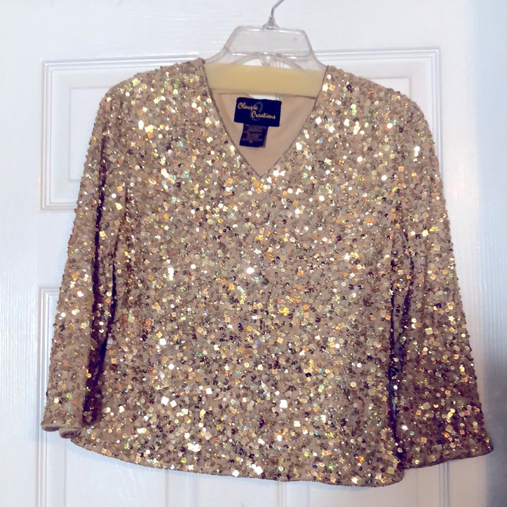 Vintage Gold Sequins top